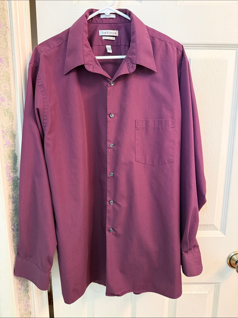 Van Heusen Men's Dress Shirt in Plum Burgundy